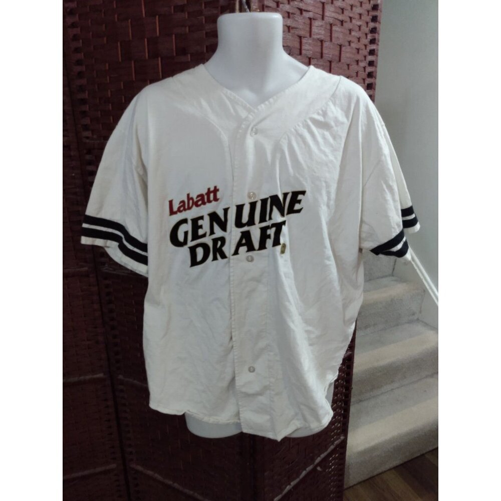 Vintage Labatt Genuine Draft Beer Baseball Jersey 90s Men's XL Retro Shirt